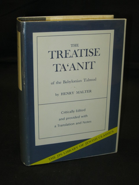 Malter TREATISE TAANIT Babylonian Talmud 1967 HC/DJ  
