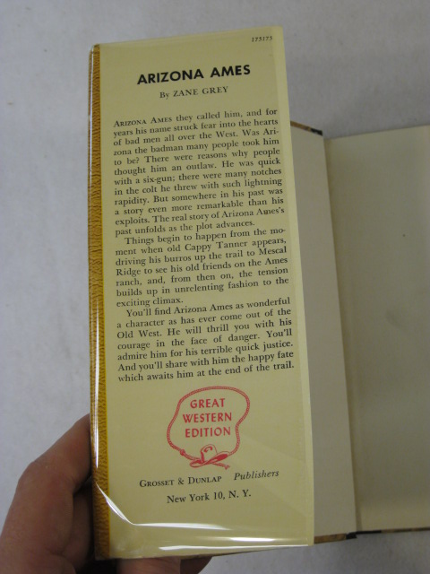 Zane Grey ARIZONA AMES Grosset & Dunlap © 1932 HC/DJ  