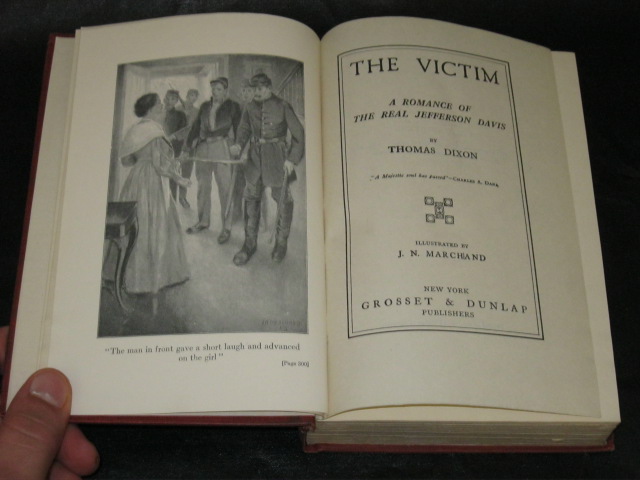 Thomas Dixon THE VICTIM Grosset & Dunlap 1914 HC  