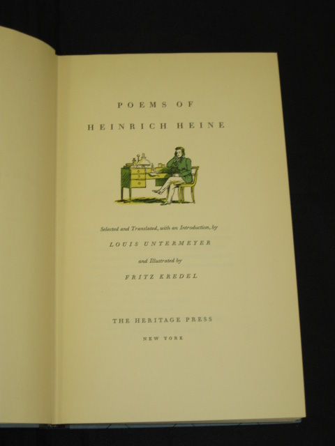 Heinrich Heine Poems The Heritage Press 1957 HC