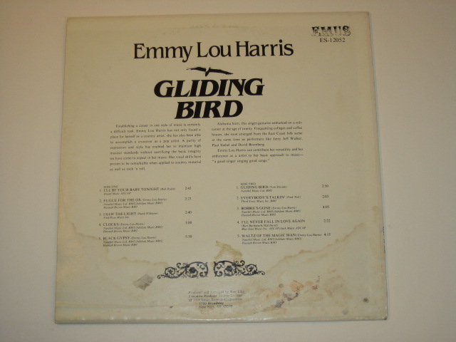 Emmy Lou Emmylou Harris LP Gliding Bird Emus ES 12052  