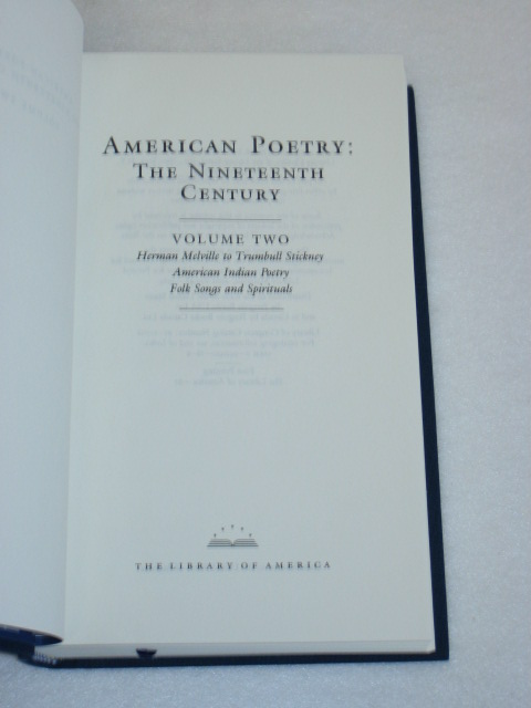 AMERICAN POETRY The 19th Century, Vol. 2 Library of America Boxed 